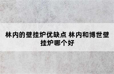 林内的壁挂炉优缺点 林内和博世壁挂炉哪个好